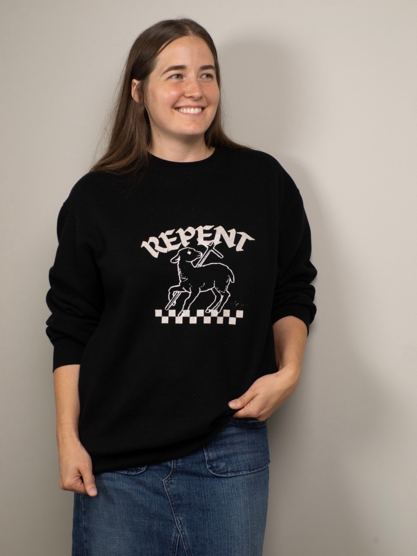 Repent Lamb Premium Unisex Crewneck Sweatshirt
